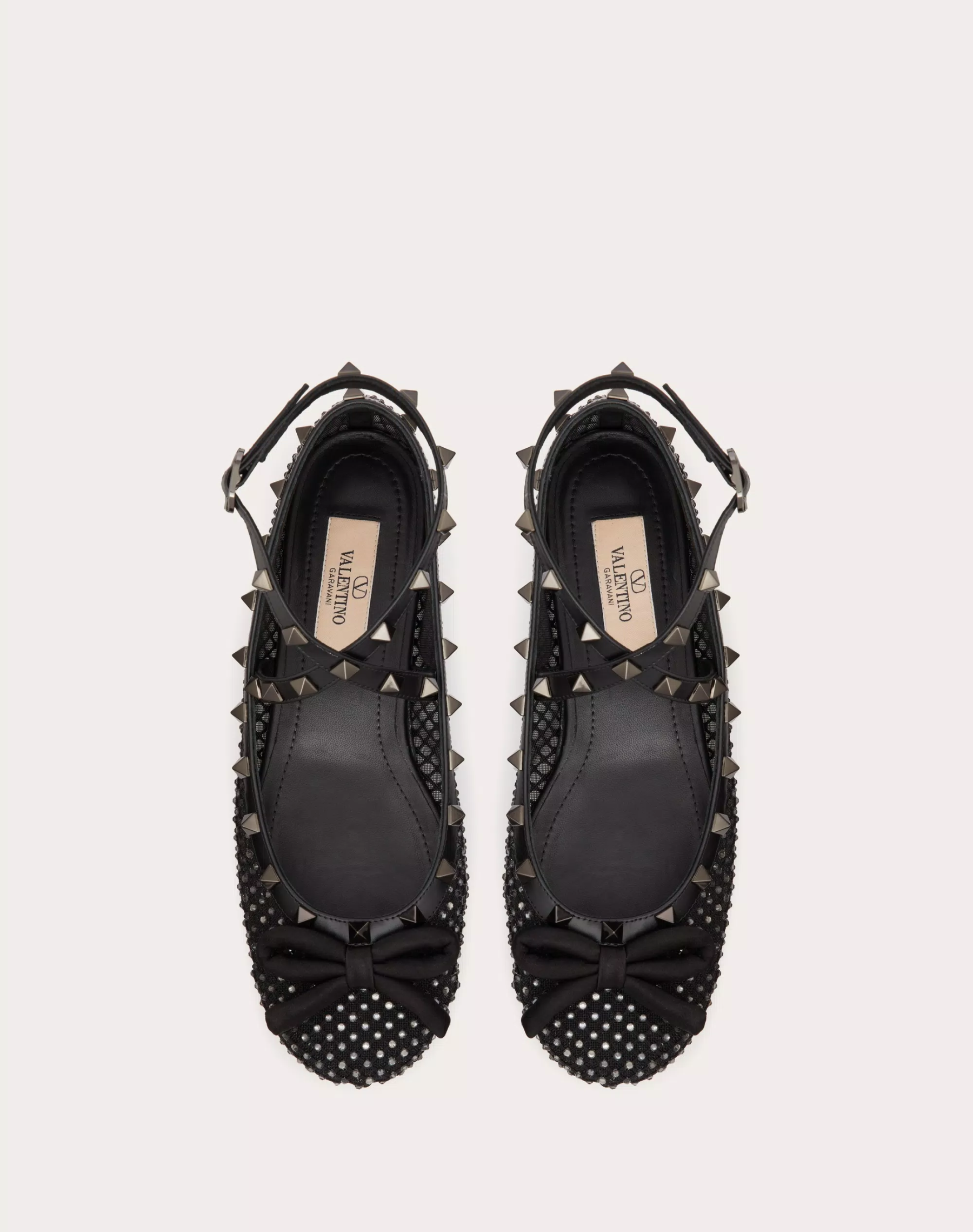 ROCKSTUD MESH BALLERINA WITH CRYSTALS AND MATCHING STUDS